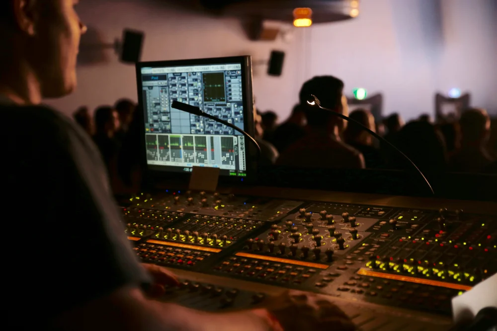 audio engineer recording for a live event